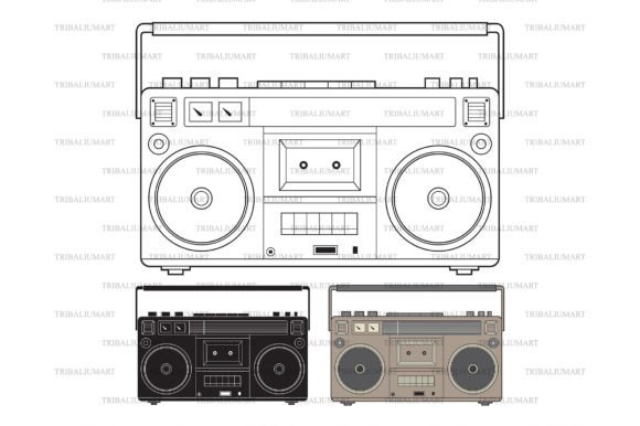 Download Cassette Tape Recorder. Radio Boombox. - Cassette tape Collection