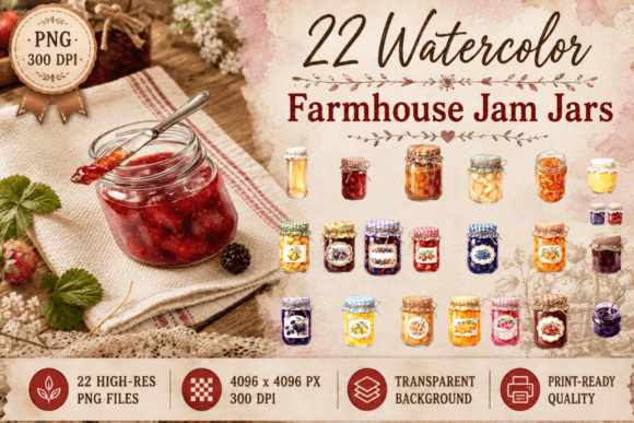 Download Cottagecore Jam Jar Clipart Rustic PNG - Rustic Collection