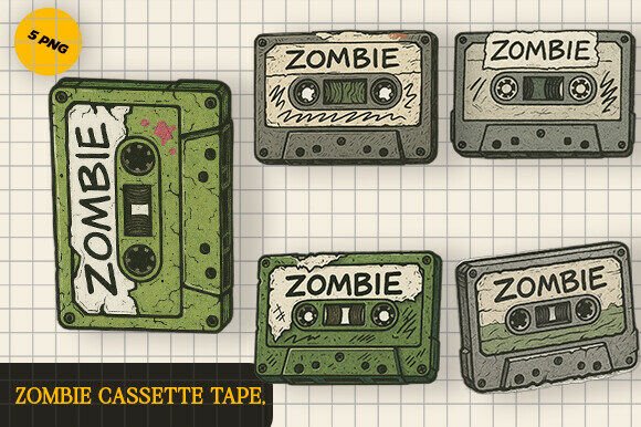 Download Halloween Zombie Cassette Tape Bundle - Cassette tape Collection