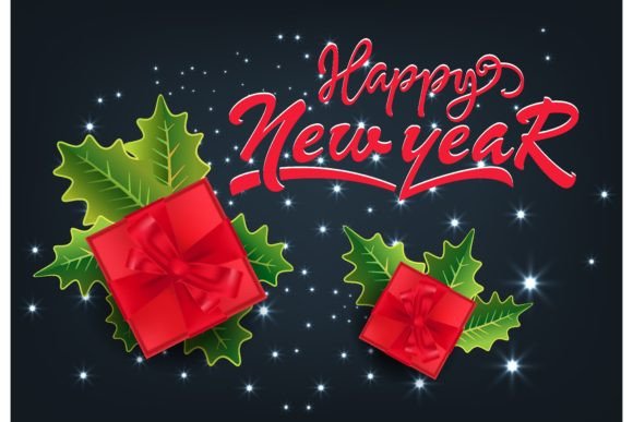 Download Happy New Year Festive Card Design. Gift - Festive card Collection