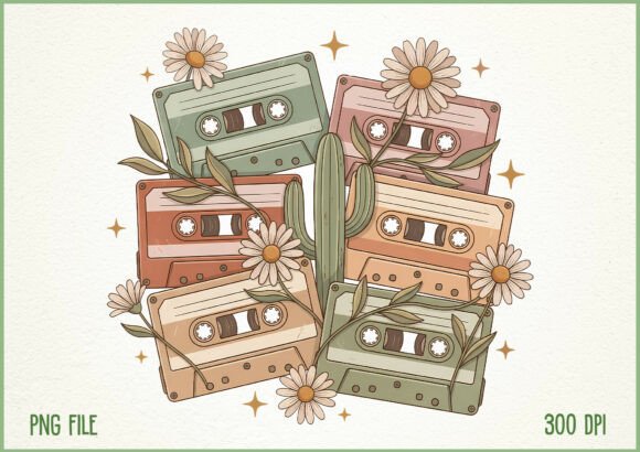 Download Retro Cassette Tape Floral Design - Cassette tape Collection