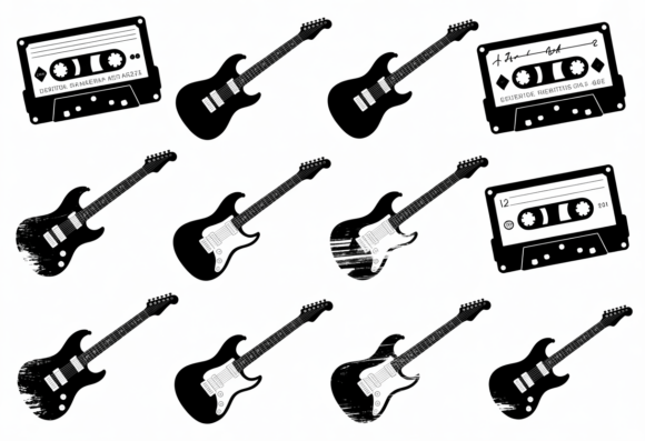 Download Rock Guitar and Cassette Tape SVG Bundle - Cassette tape Collection