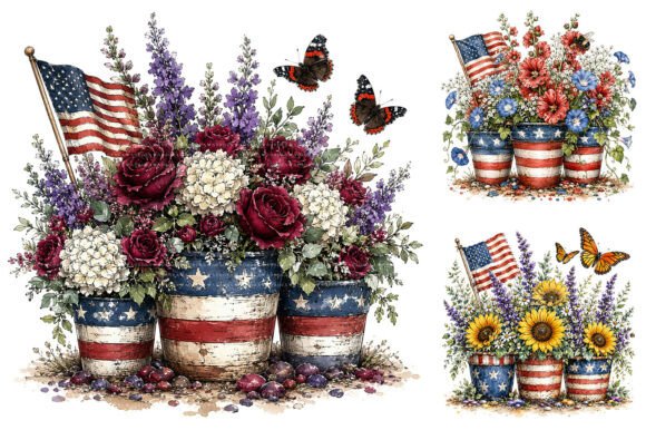 Download Rustic Patriotic Floral Bouquets PNG - Rustic Collection
